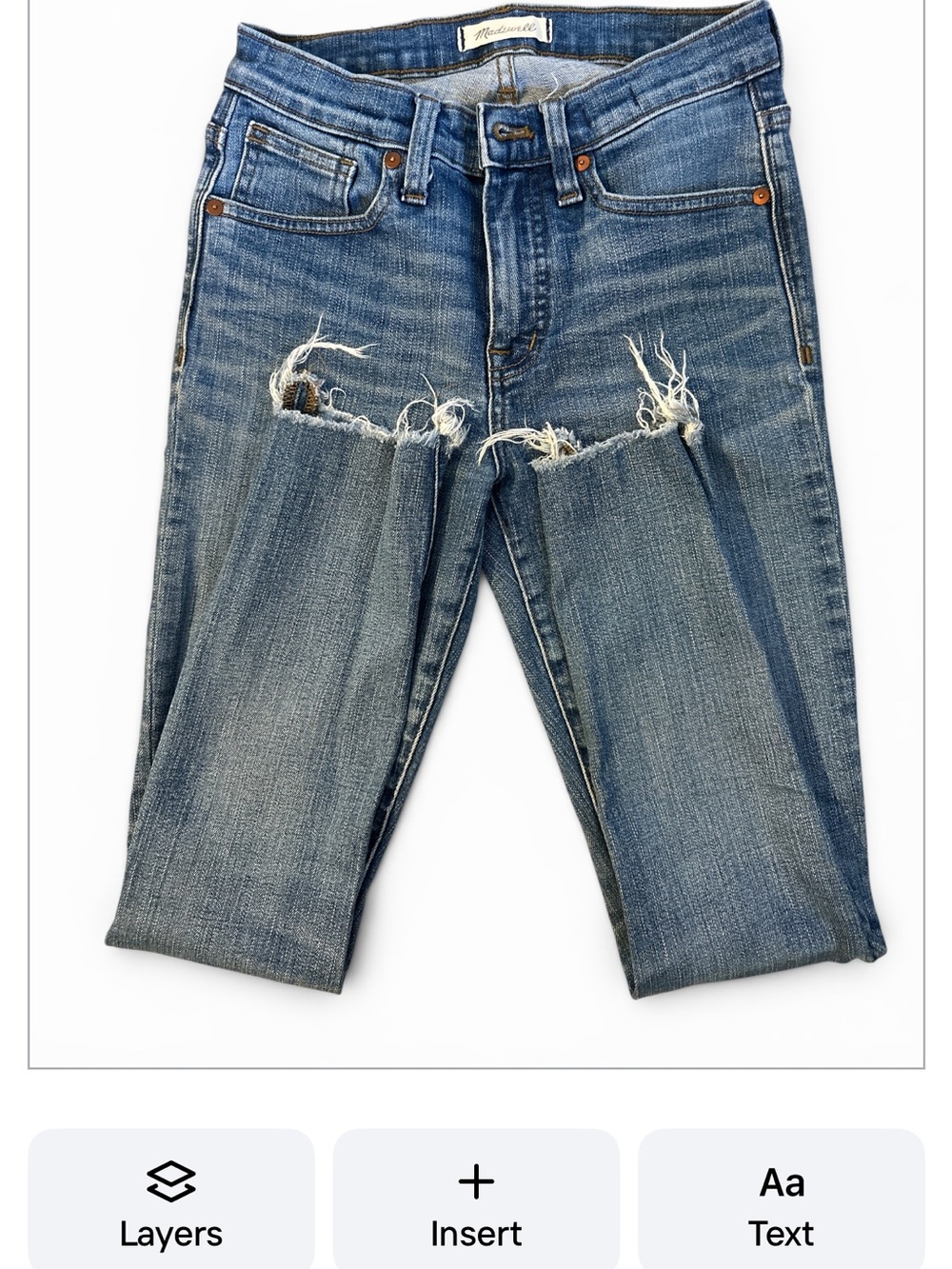 Madewell Distressed Blue Skinny Jeans